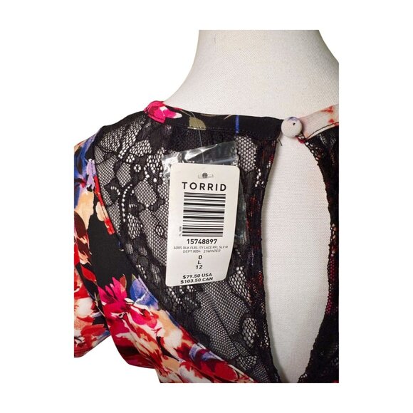 Torrid Floral Lace Midi Dress – Size 0 – NWT - Picture 4 of 5